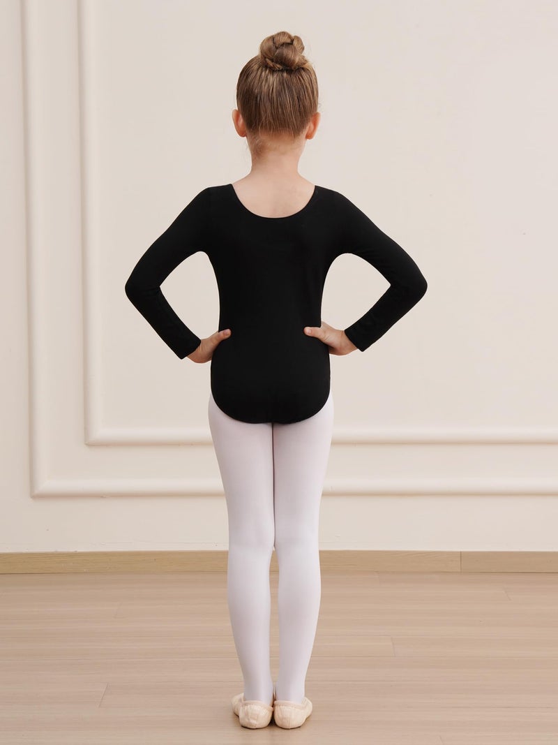 WEGETIT Long Sleeve Black Leotard for Girls Gymnastics Leotards Toddler Dance Ballet Bodysuit (Black,8-10Years) - Image 4